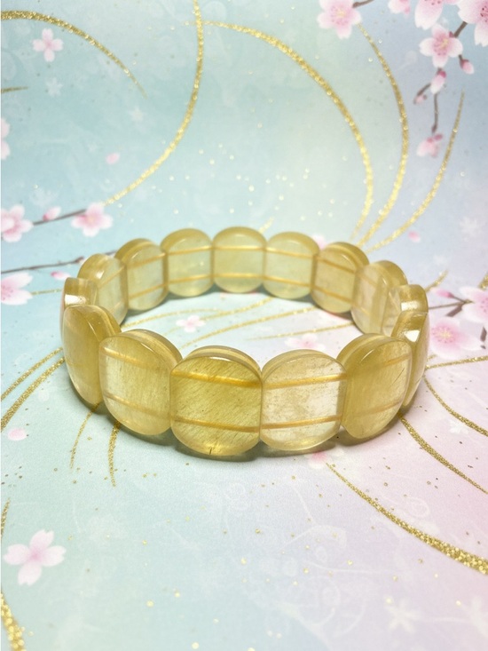 Yellow Lepidolite Mica Chunky Bracelet High Flash Statement